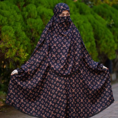 Elegant Palazzo long Khimar Set Code: 12658