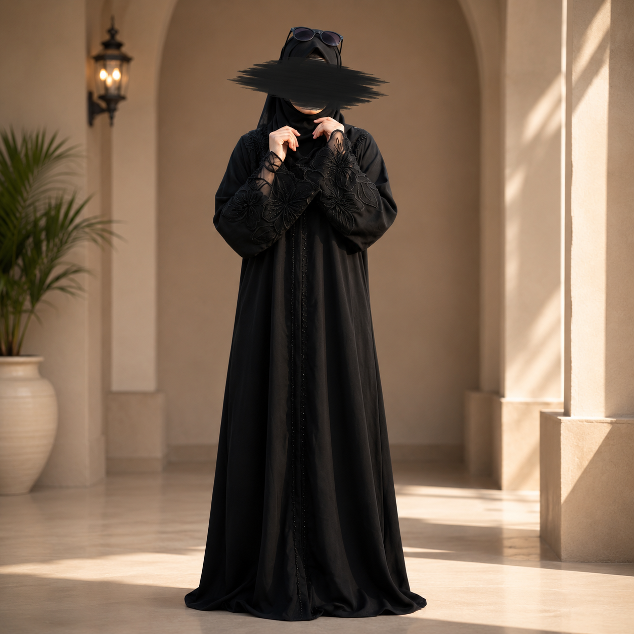Premium Dubai Cherry Fabric: Elegant Lace Abaya Borka maroon Color Code: 13278